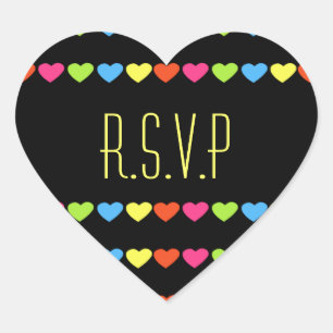Sticker Cœur Neon Hearts (Mariage)