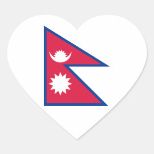 Sticker Cœur Népal - Drapeau népalais