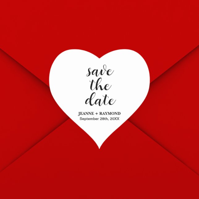 Sticker Cœur Nettoyer classique Enregistrer la date Faire-part  (Créateur téléchargé)