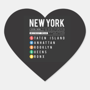 Sticker Cœur New York 5 Boroughs