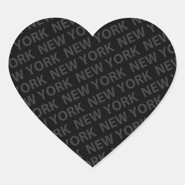 Sticker Cœur New York Motif gris foncé (Devant)