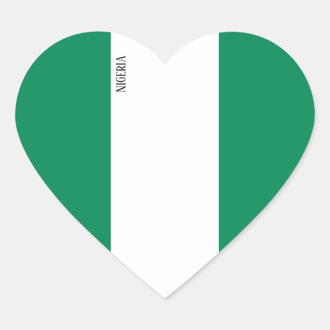 Sticker Cœur Nigeria Drapeau Patriotique (Devant)