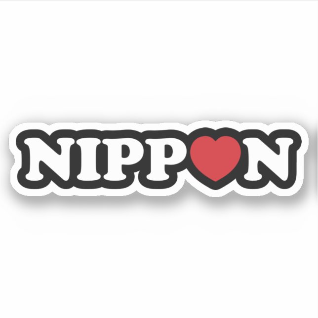 Sticker Coeur Nippon Love (Devant)