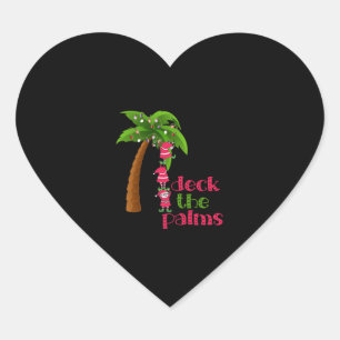Sticker Cœur NOËL À LA PLAGE graphique SANTAS ELVES PALM