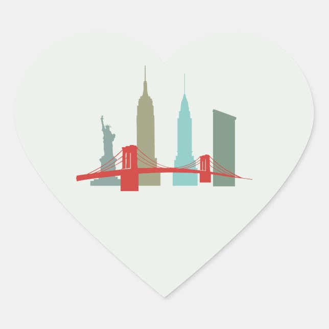 Sticker Cœur Noël à New York, Architecture Skyline Gift S (Devant)