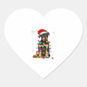 Sticker Cœur Noël avec le chien Rottweiler