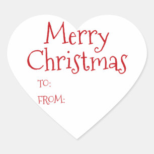 Sticker Cœur Noël rouge blanc à partir de blanc mignon
