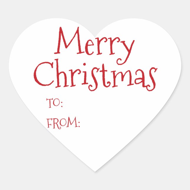 Sticker Cœur Noël rouge blanc à partir de blanc mignon (Devant)
