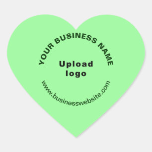 Sticker Cœur Nom de l'entreprise, logo et site Web sur Vert cla