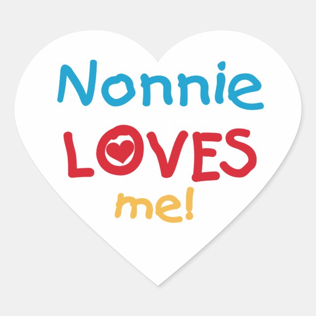 Sticker Cœur Nonnie aime moi t-shirts et cadeaux (Devant)