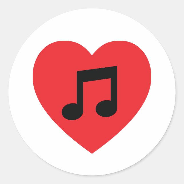 Sticker Coeur note de musique (Devant)