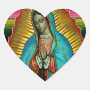 Sticker Cœur Notre Dame Vierge Marie de Guadalupe Zarape