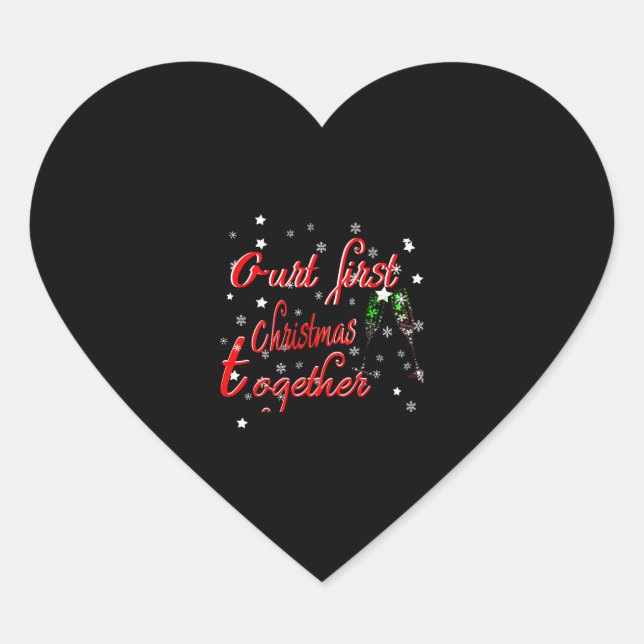 Sticker Cœur Notre premier Noël ensemble Joyeux Noël (Devant)