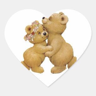 Sticker Cœur Nounours dansants