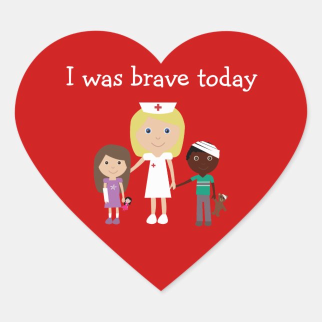 Sticker Cœur Nourriture Et Enfants J'Ai Été Courageux Aujourd'H (Devant)