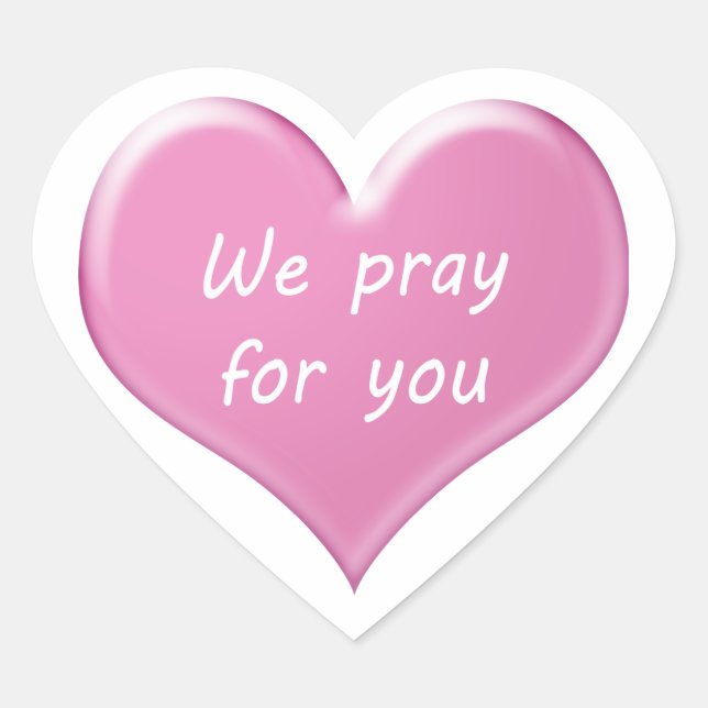 Sticker Cœur Nous prions pour vous (Devant)