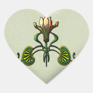 Sticker Cœur Nouveau Lys (Stickers Coeur)
