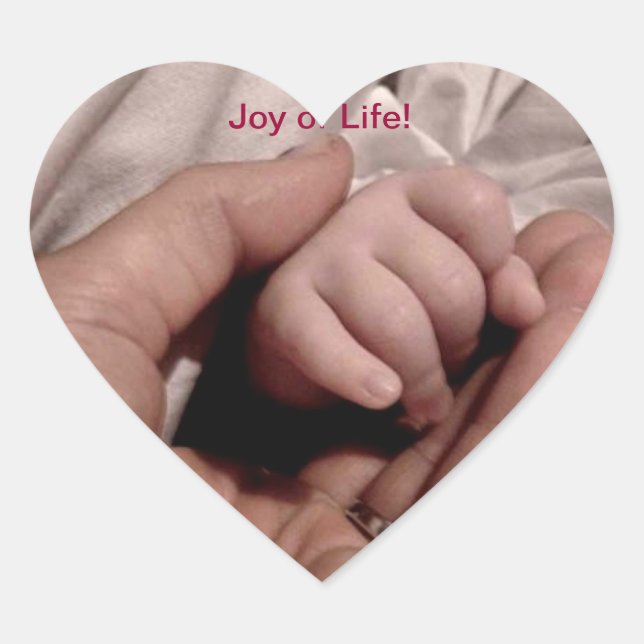 Sticker Cœur Nouvelle maman et bébé - Joie de la vie (Devant)