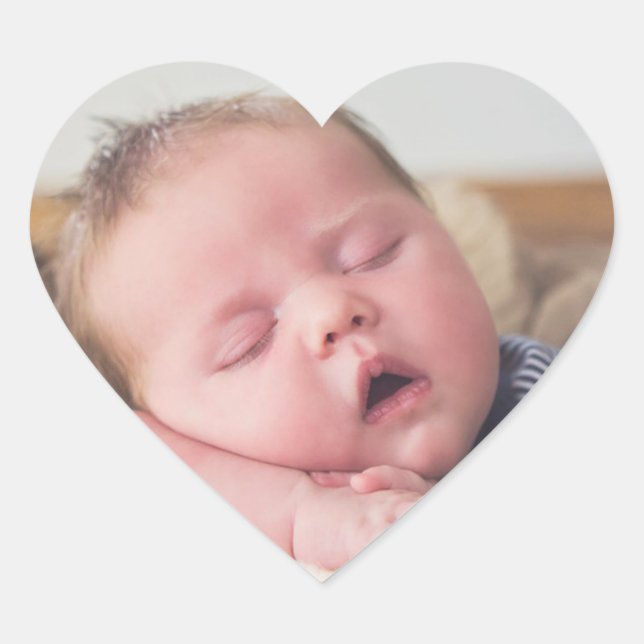 Sticker Cœur Nouvelle photo bébé, Faire-part (Devant)
