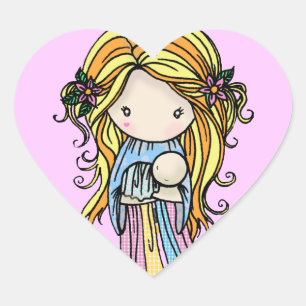 Sticker Cœur Nouvelles autocollantes Maman et Bébé