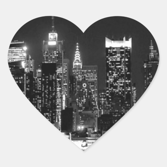 Sticker Cœur Nuit à New York (Devant)