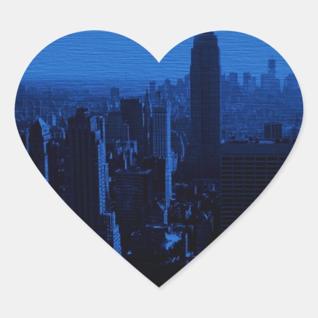 Sticker Cœur Nuit bleue à New York (Devant)