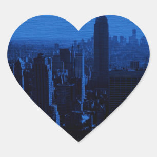 Sticker Cœur Nuit bleue à New York