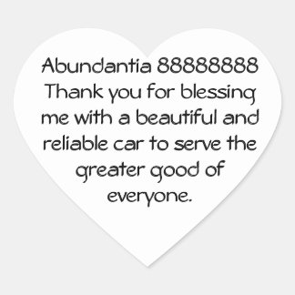 Sticker Cœur Numerology and Angelic Statement of Gratitude