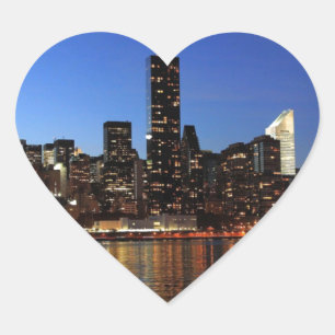 Sticker Cœur NYC New York City Manhattan Nuit
