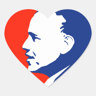 Sticker Cœur Obama 2012