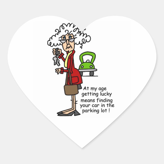 Sticker Cœur Obtenir un Humour chanceux (Devant)