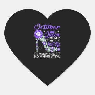 Sticker Cœur Octobre Reine Vivant Ma Meilleure Vie | Cadeau d'a