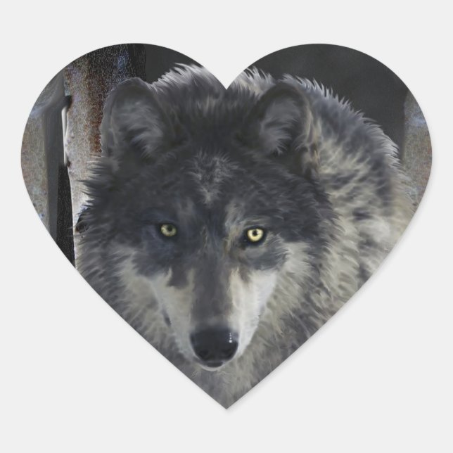 Sticker Cœur OEuvre d'appui à la faune TIMBER WOLF (Devant)