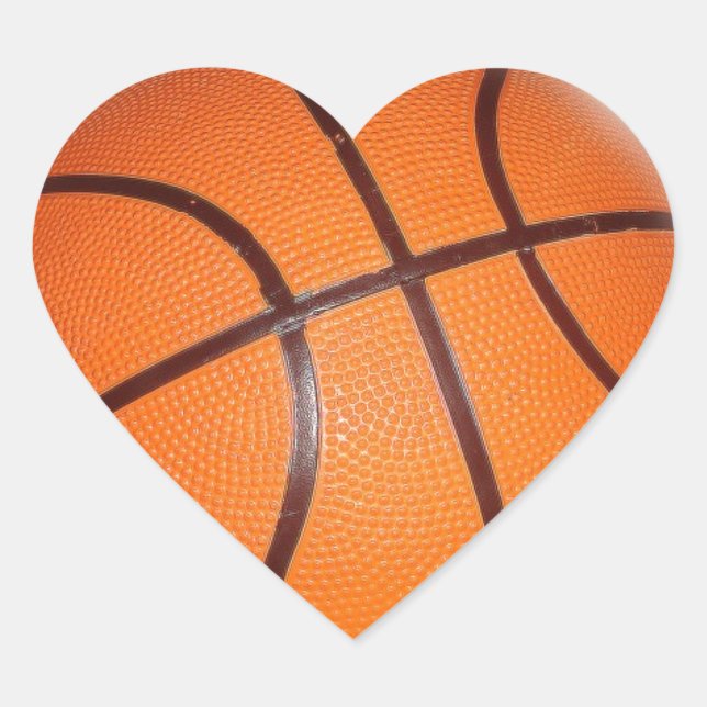 Sticker Cœur Oeuvre de basket-ball (Devant)
