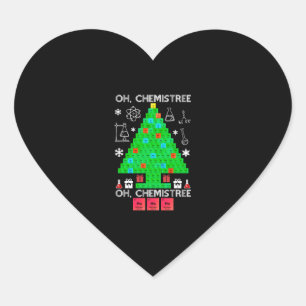Sticker Cœur Oh Chemistree Chemist Tree Funny Science Noël