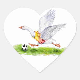 Sticker Cœur Oie de football
