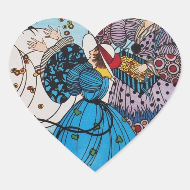 STICKER CŒUR OISEAUX DE PRINTEMPS / COSTUME MODE COSTUME DESIGN (Devant)