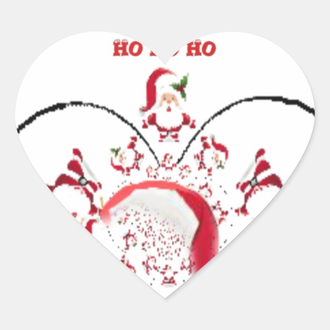 Sticker Cœur Oki Dokie Père Noël ! (Devant)