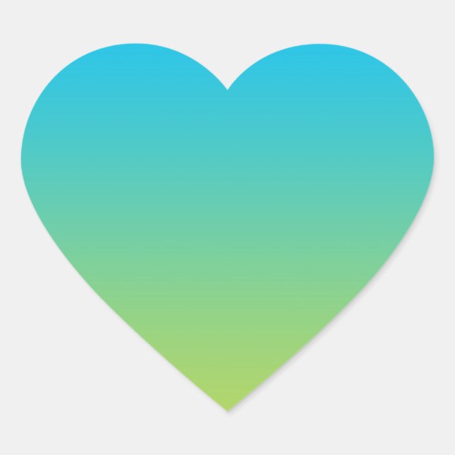 Sticker Cœur Ombre bleue et verte (Devant)