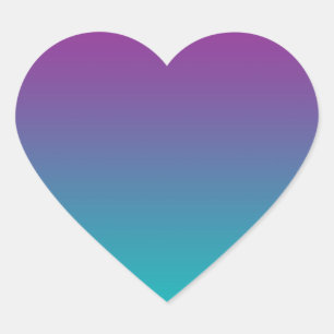 Sticker Cœur Ombre pourpre et Turquoise