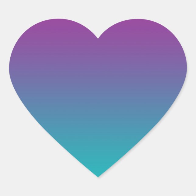 Sticker Cœur Ombre pourpre et Turquoise (Devant)
