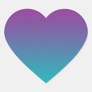 Sticker Cœur Ombre pourpre et Turquoise