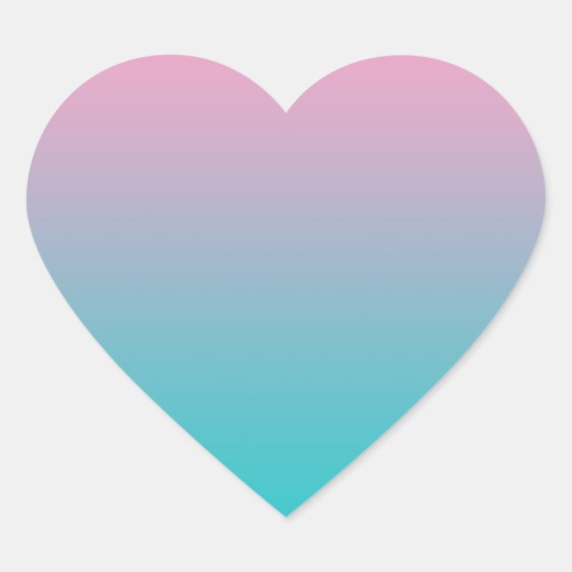 Sticker Cœur Ombre rose et turquoise (Devant)