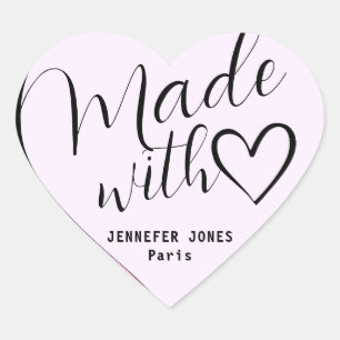 Sticker Cœur Ombre rose fait avec Love Calligraphy Letters