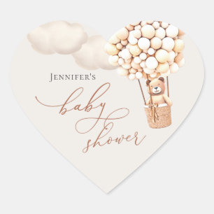 Sticker Cœur On Peut Attendre ! Baby shower