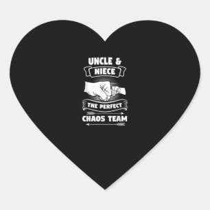 Sticker Cœur Oncle Niece Un parfait Chaos Équipe Parfait Parrai