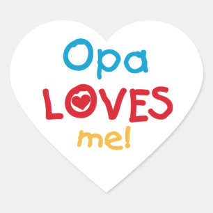 Sticker Cœur Opa aime mes t-shirts et cadeaux