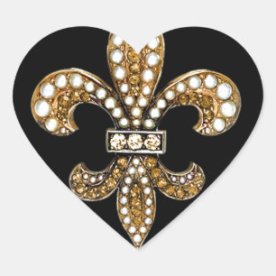 Sticker Cœur Or de personnaliser de Fleur De Lis Flor la