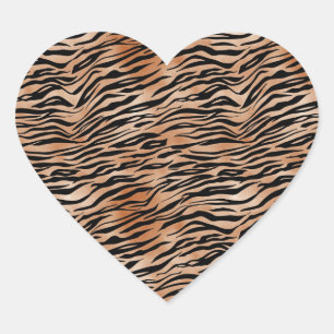 Sticker Cœur Orange Black Tiger