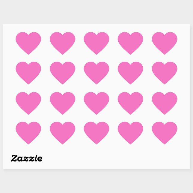 Sticker Cœur Orchidée uni couleur solide rose vif (Feuille)